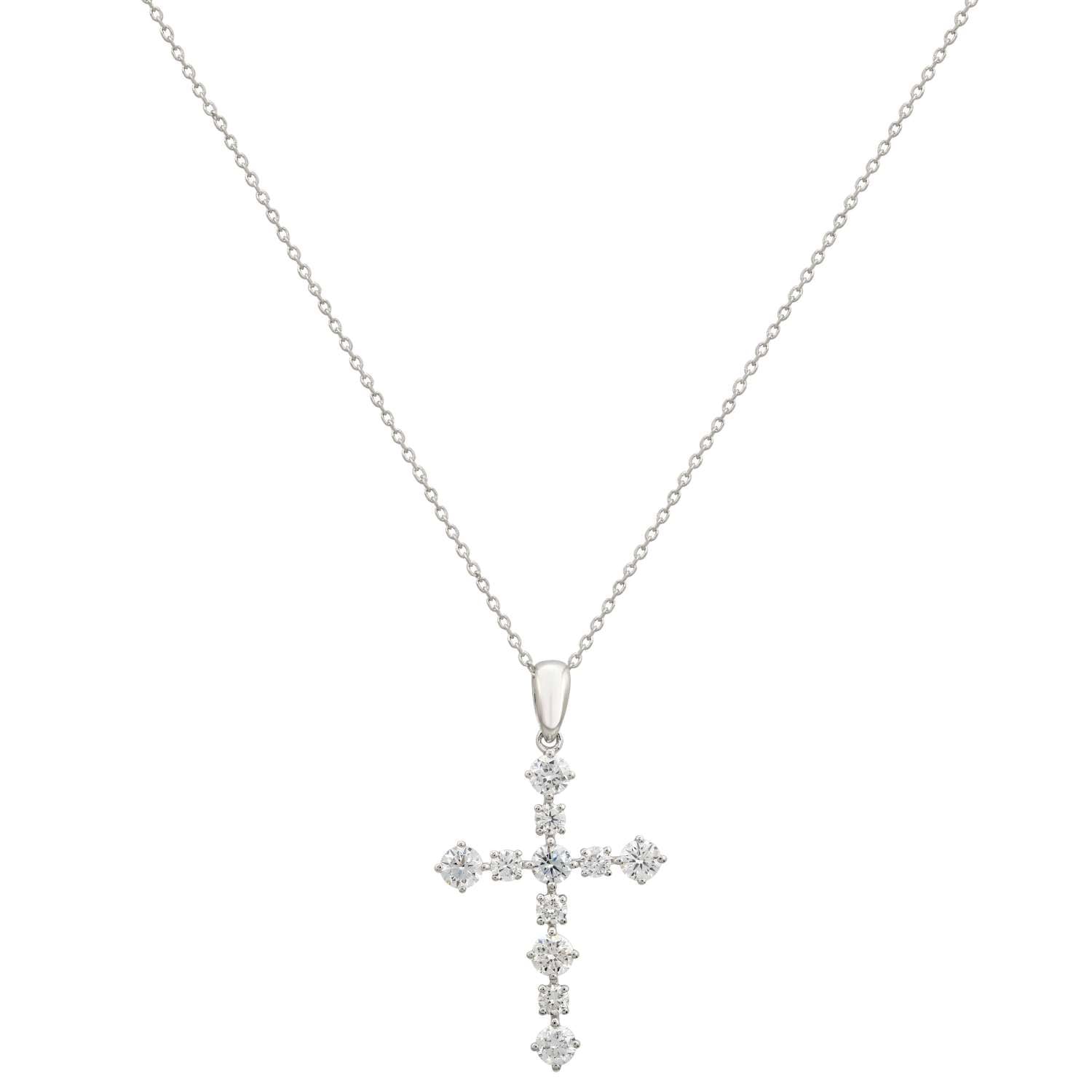 1/2 Carat Lab Grown Diamond Cross Necklace.