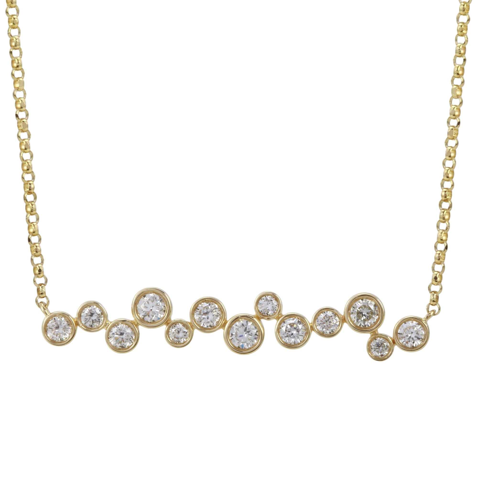 Bezel Strand Pendant Necklace.