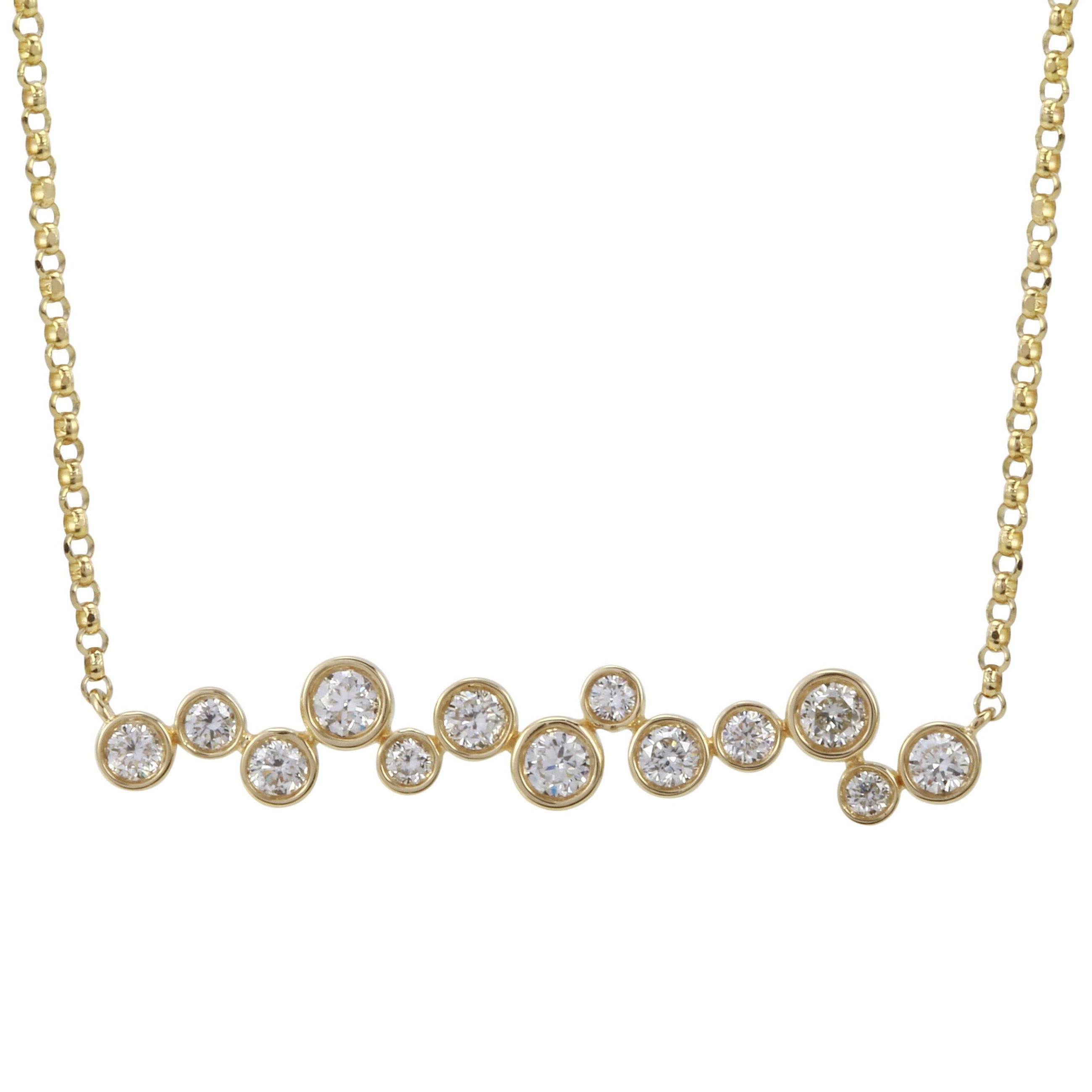 Bezel Strand Pendant Necklace.
