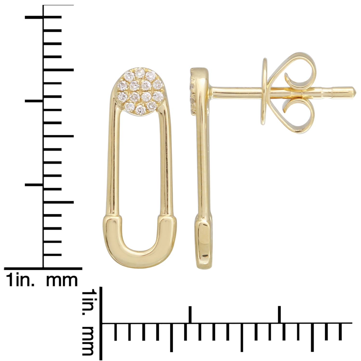 Safety Pin Drop Earrings.