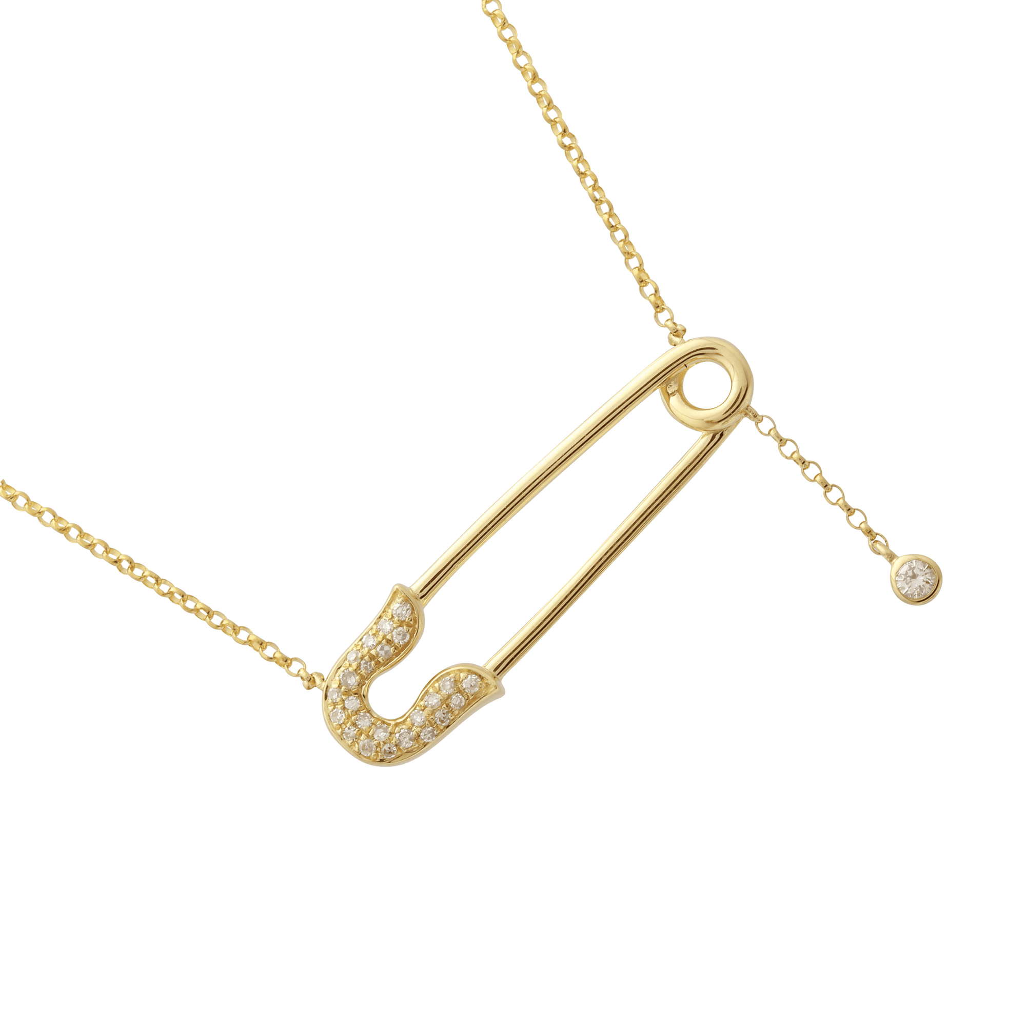 Safety Pin Lariat Necklace.