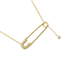Safety Pin Lariat Necklace.