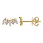 Marquise Baguette Curve Lobe Stud Earrings.