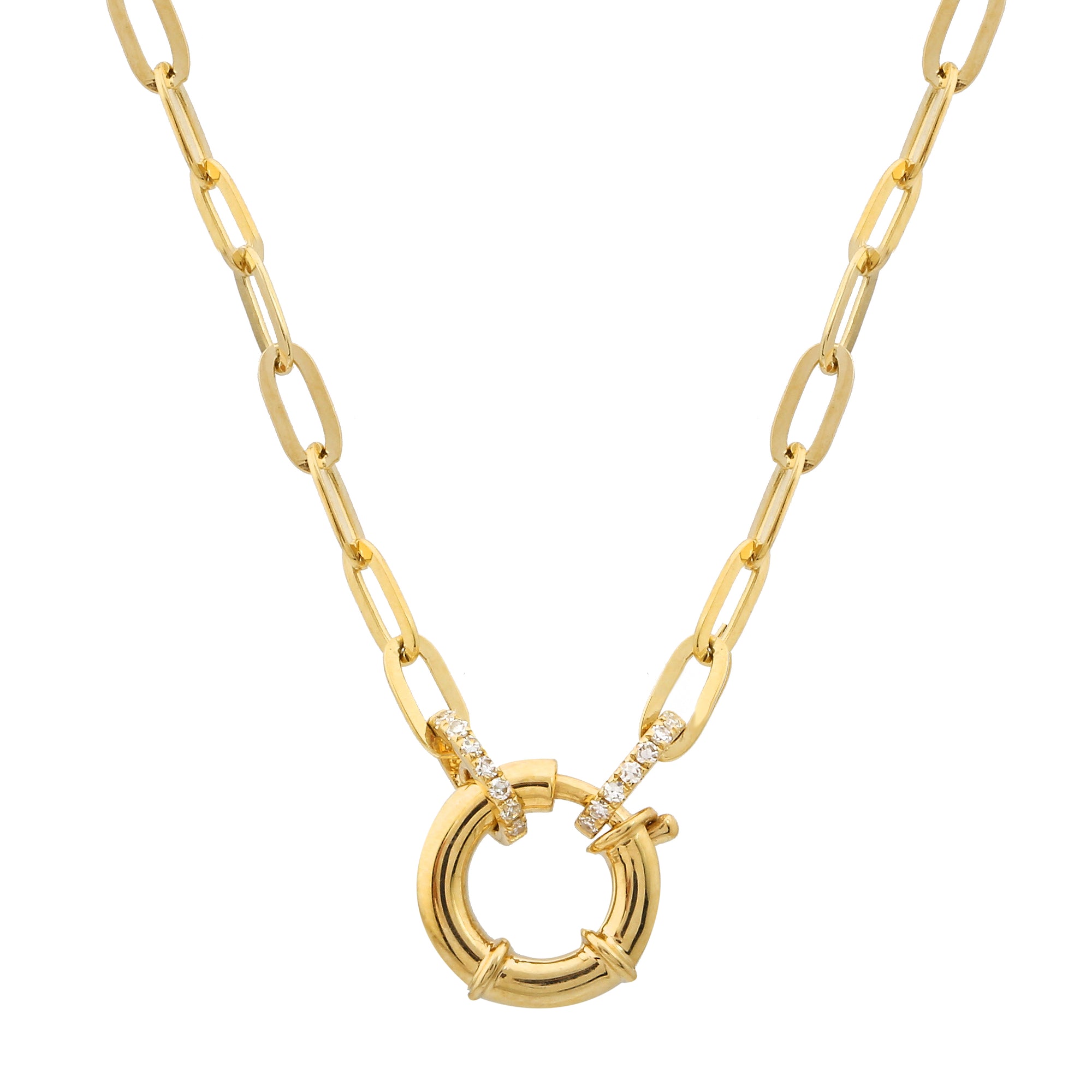 Spring Clasp Pendant Paperclip Necklace.