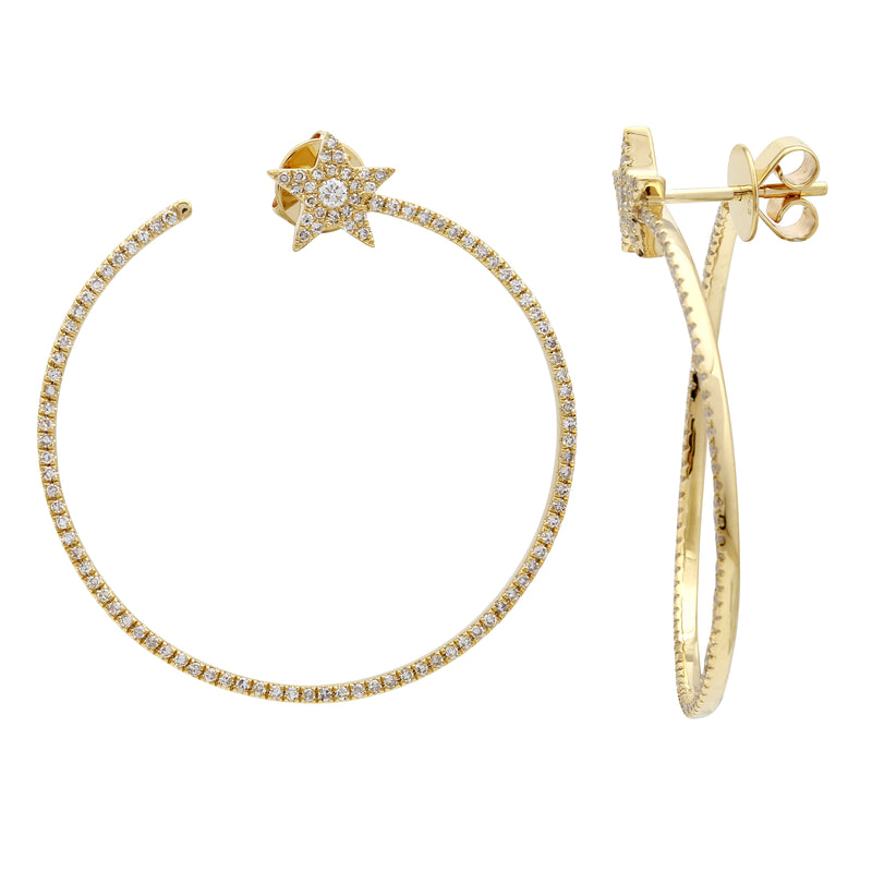 Spiral Star Big Hoop Earrings.