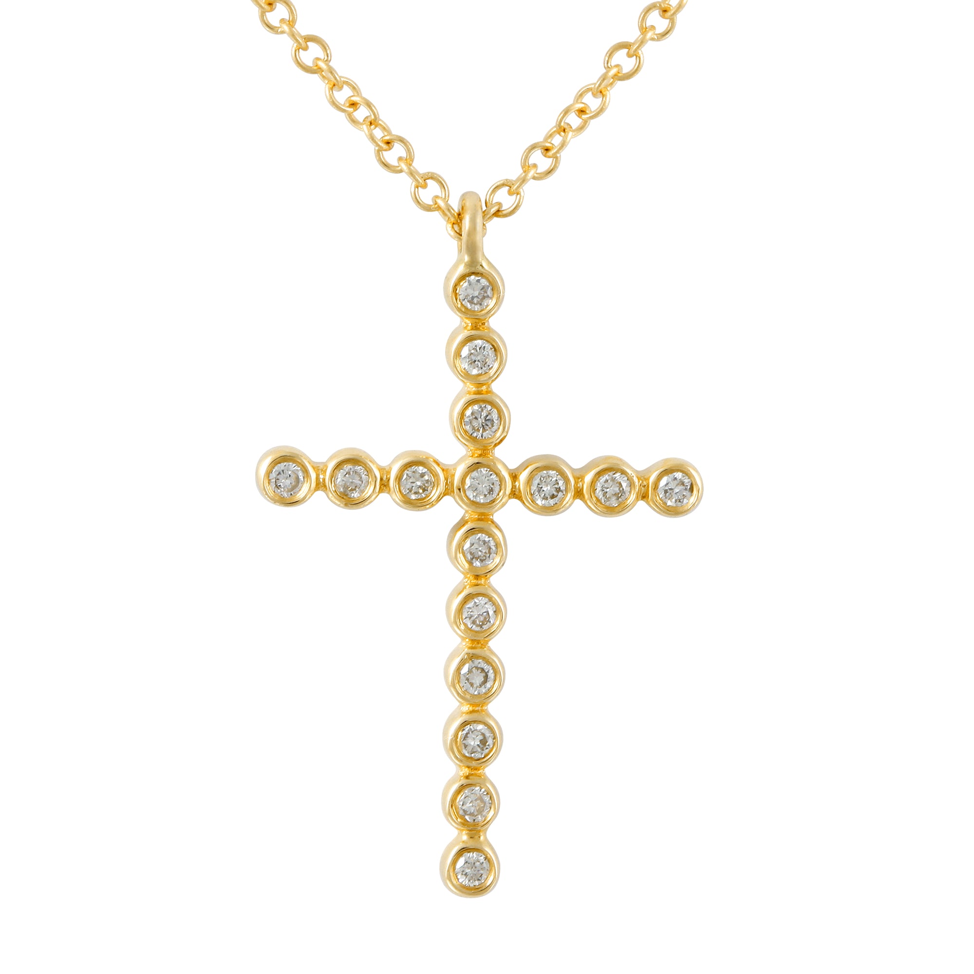 Bezel Cross Necklace.