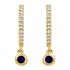 Sapphire Beaded Dangle Hoops.