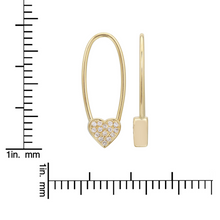 Heart Threader Drop Earrings.