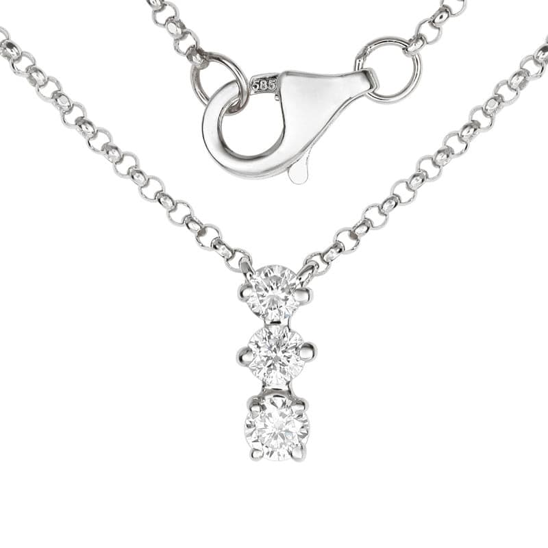 3 Diamond Stacked Float Necklace.