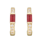 Gemstone Baguette Diamond Hoops.
