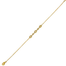 Diamond Slabbed Square Round Charm Link Bracelet.
