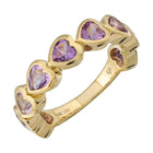 Color Gemstone Hearts Ring.