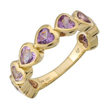 Color Gemstone Hearts Ring.