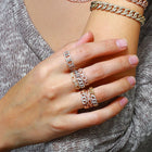 Diamond Cuban Curb Chain Link Ring.