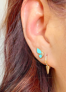 Turquoise Butterfly Profile Studs.