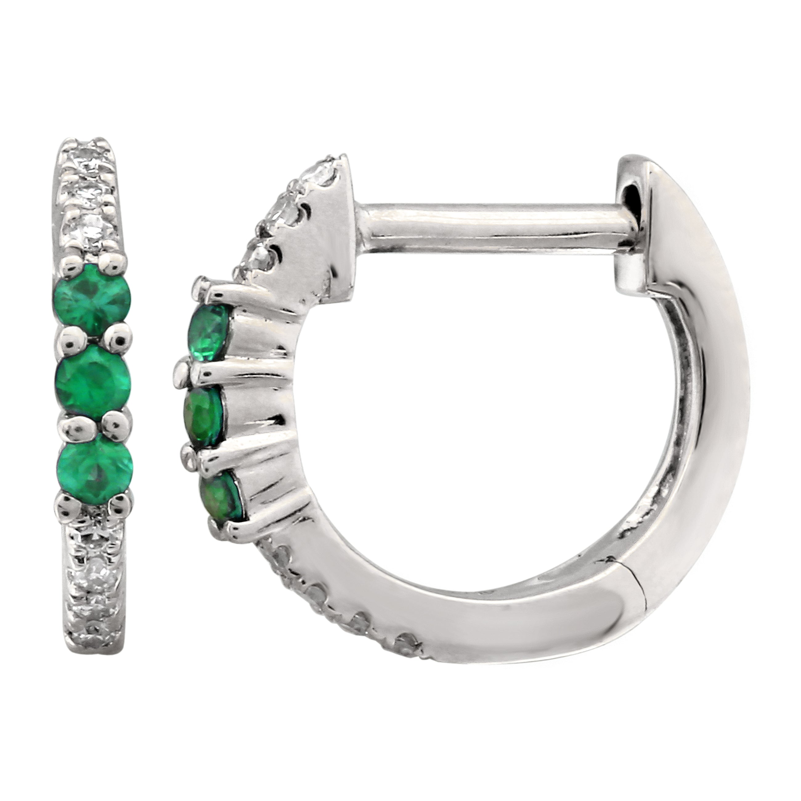 Green Tsavorite Huggies.