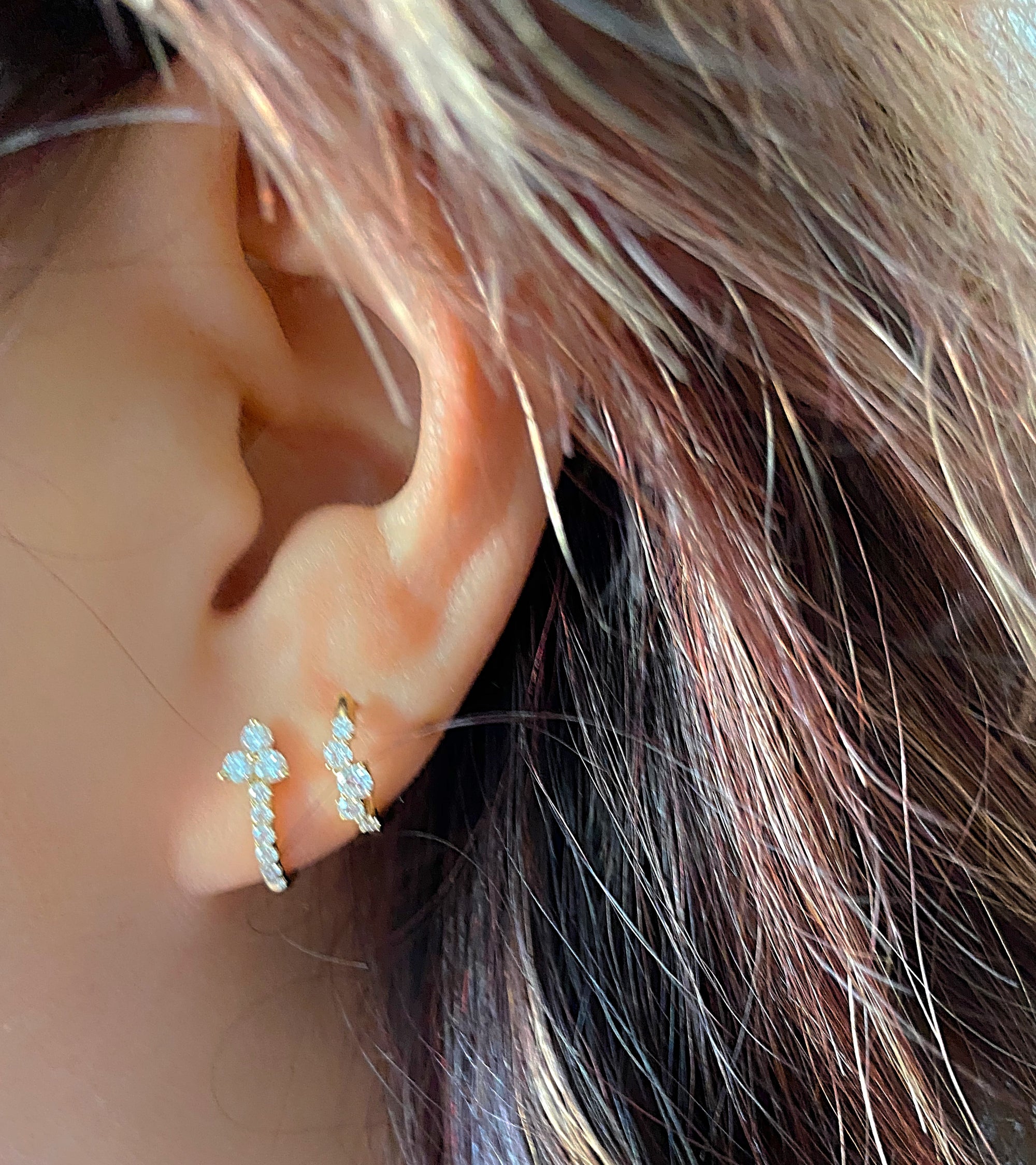 Diamond Cluster Hoops.