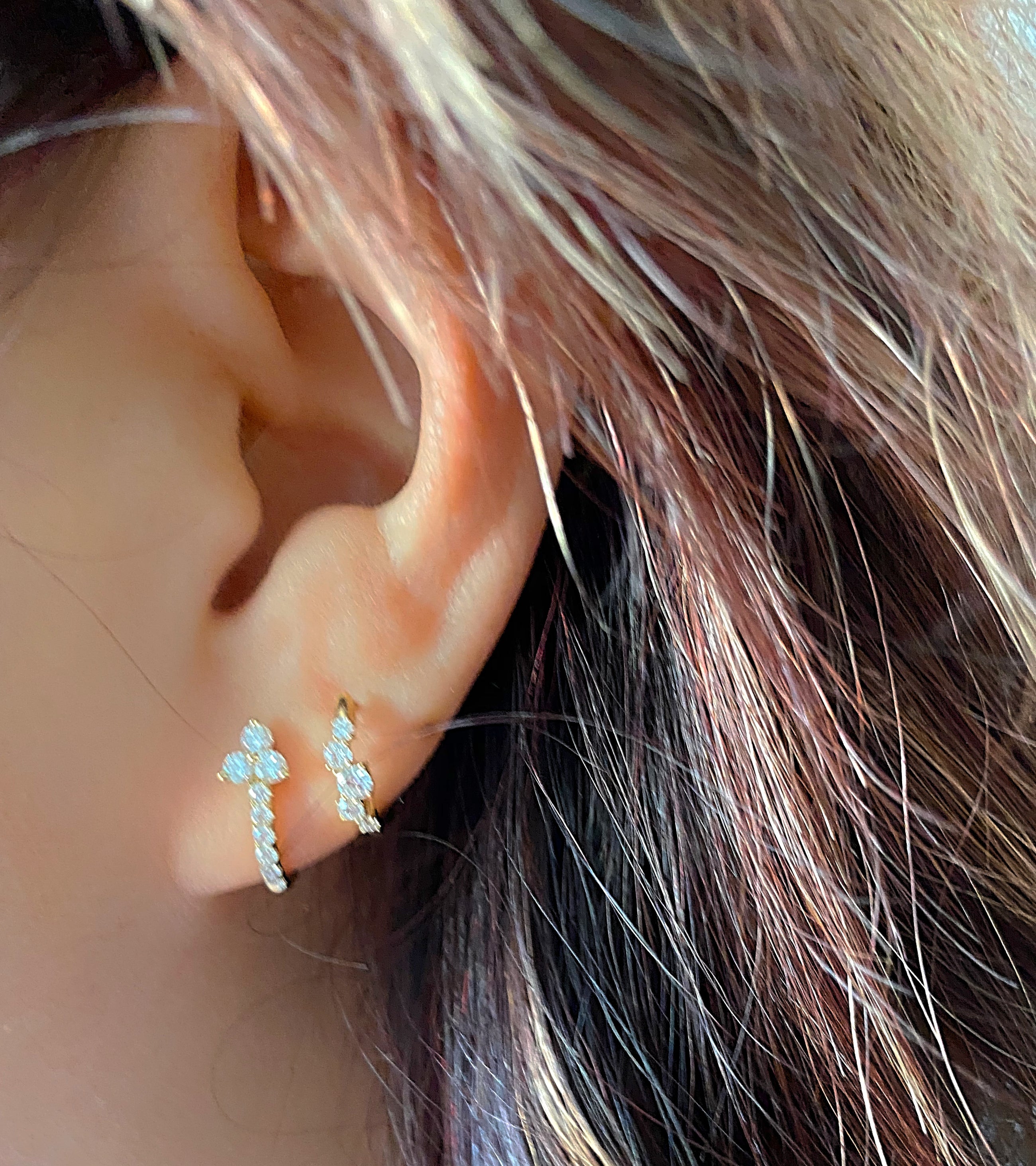 Diamond Cluster Hoops.