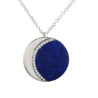Lapis Moon Charm Necklace.