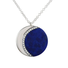 Lapis Moon Charm Necklace.