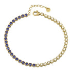 Half Lapis Half Diamond Tennis Bracelet.