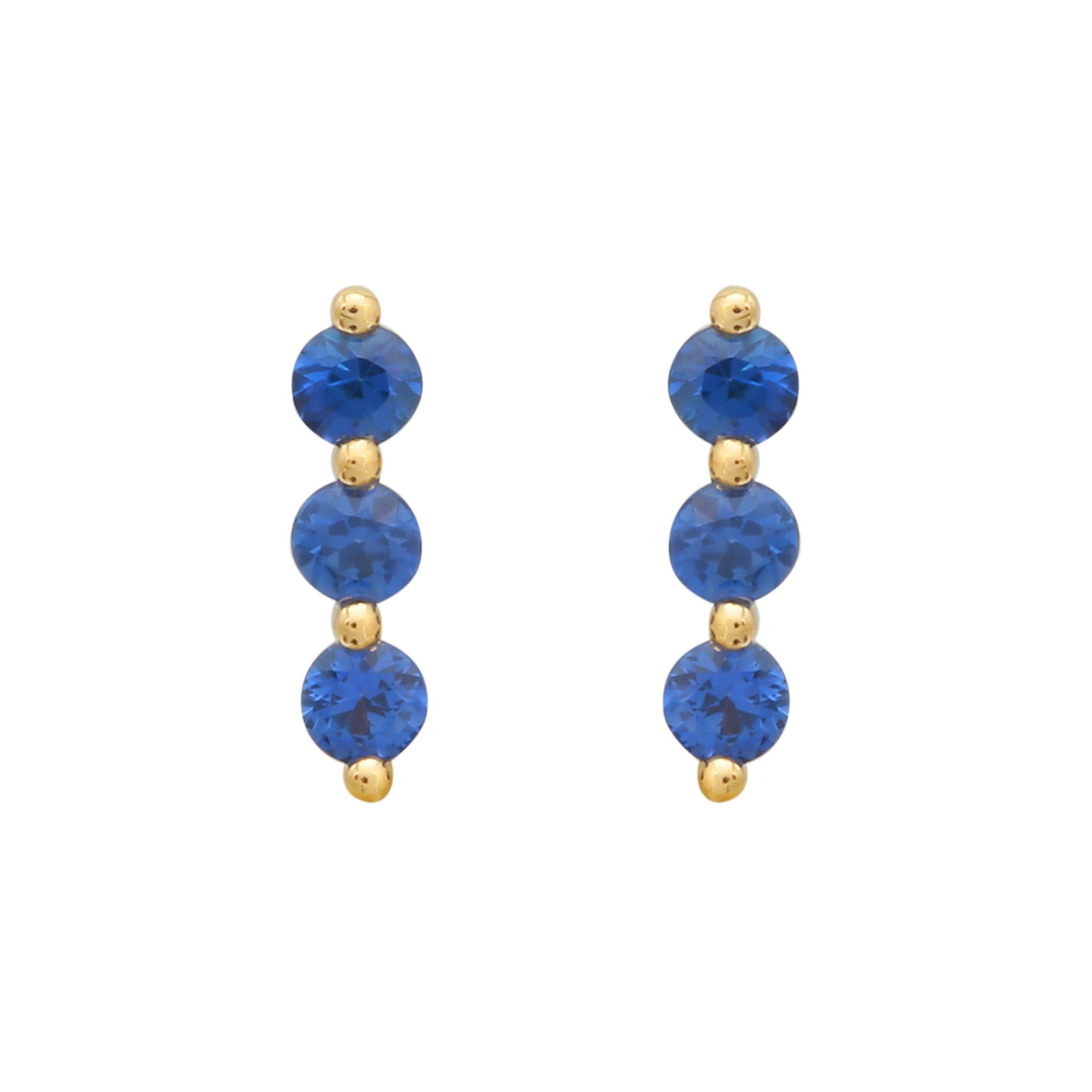 Sapphire Trio Pin Studs.