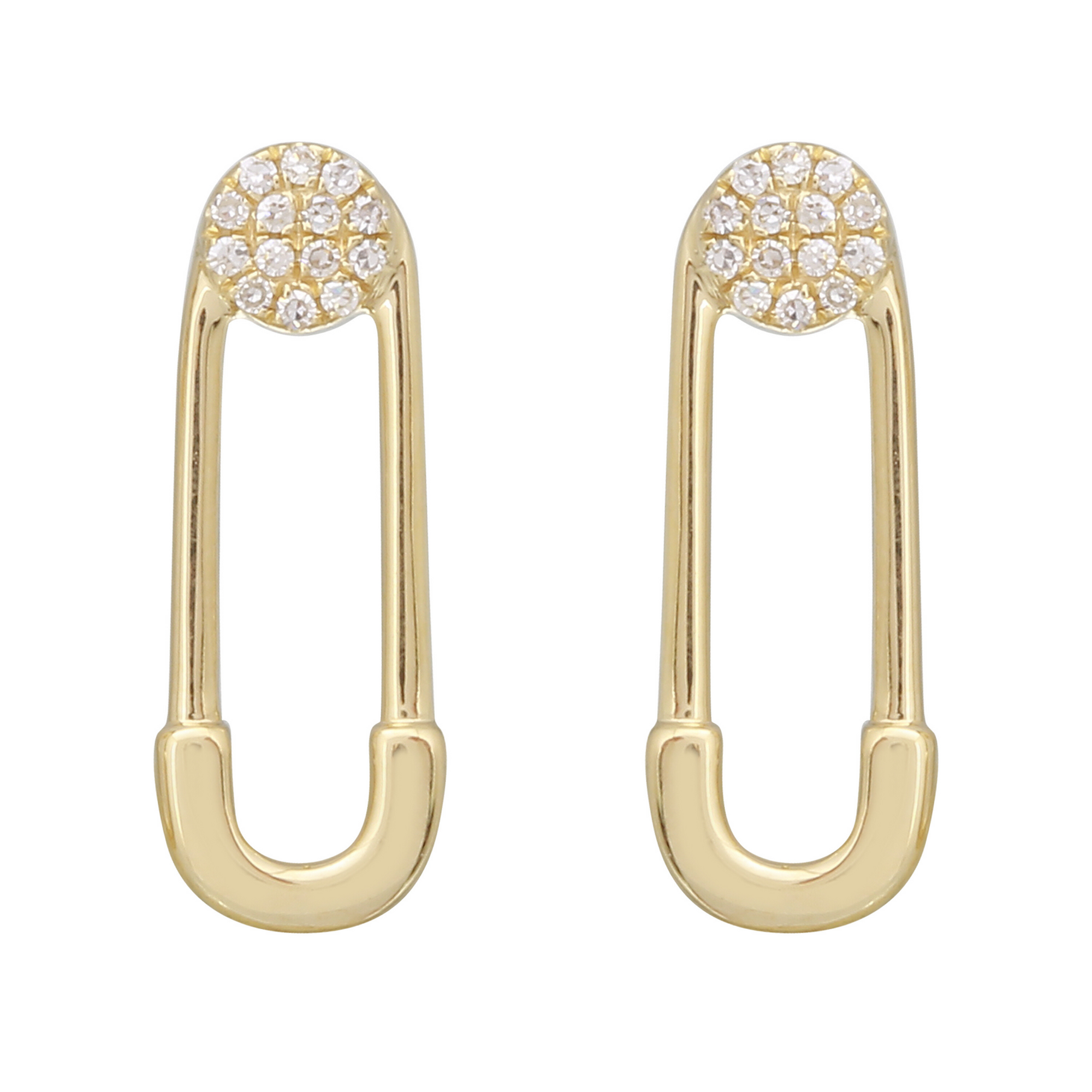 Safety Pin Drop Earrings.