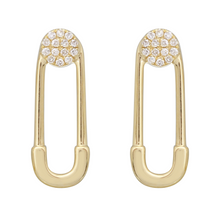 Safety Pin Drop Earrings.