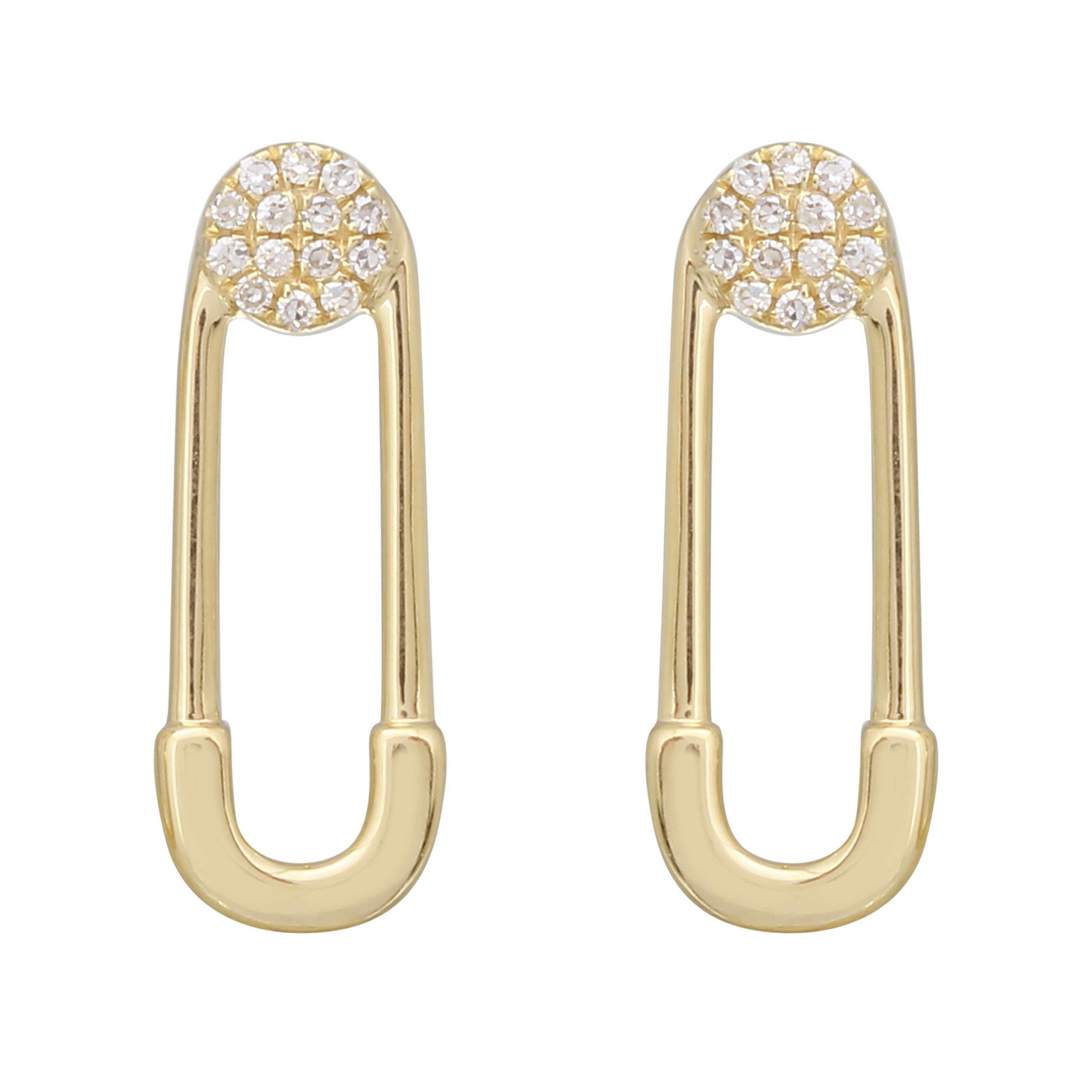 Safety Pin Drop Earrings.