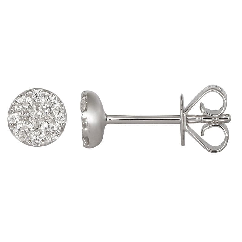 1/4 Carat Diamond Cluster Stud Earrings.