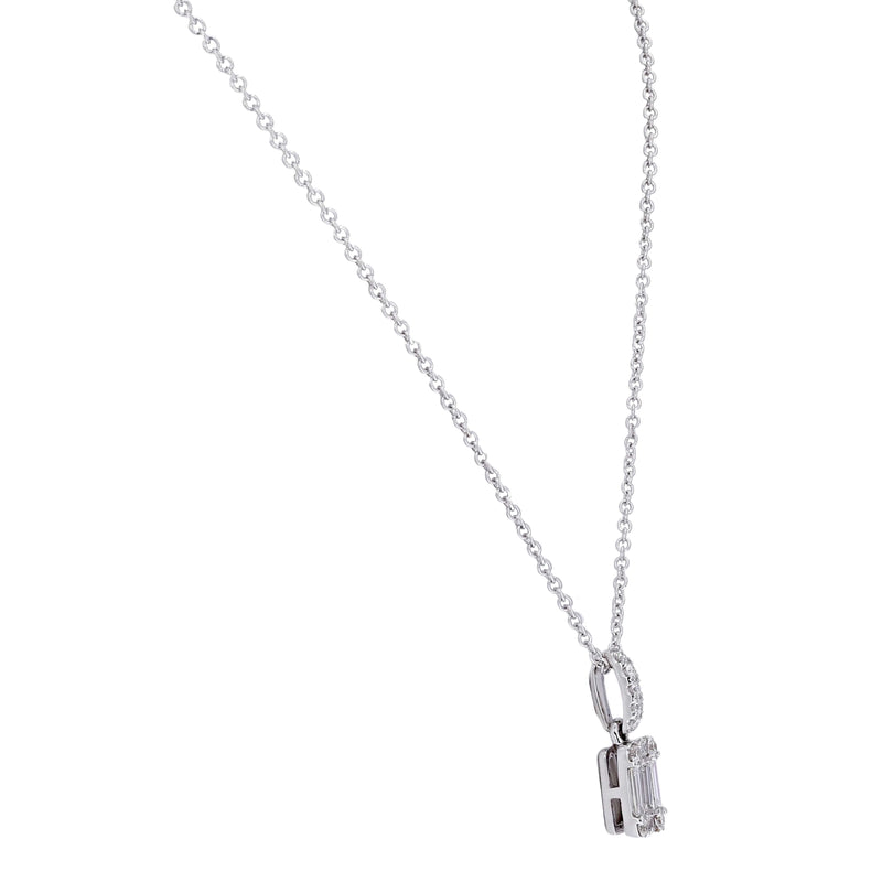 Baguette Squared Pendant Necklace.
