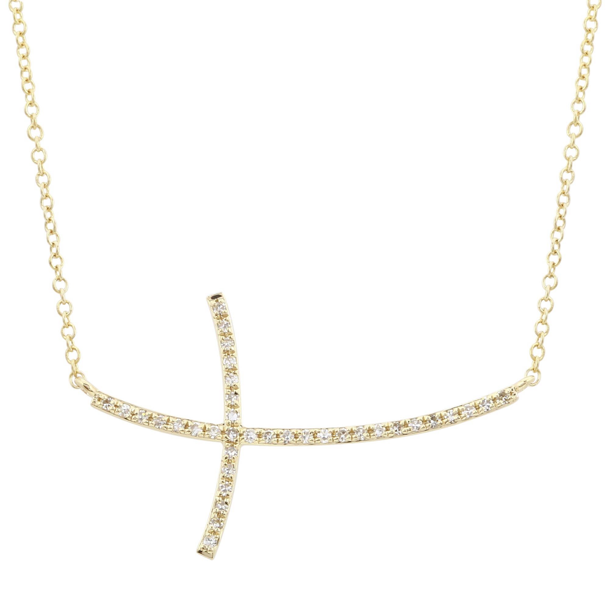 Skinny Slant Cross Pendant.