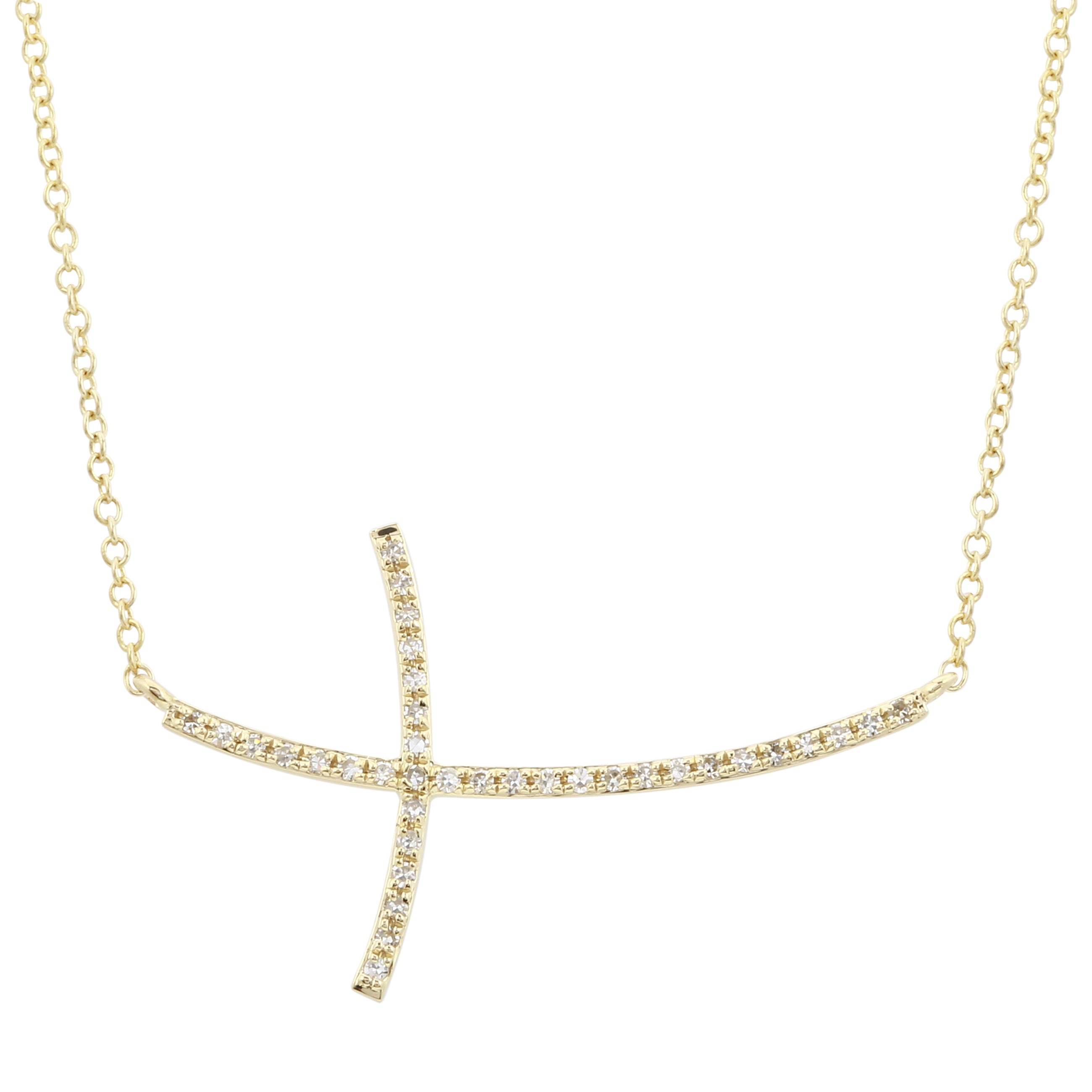 Skinny Slant Cross Pendant.