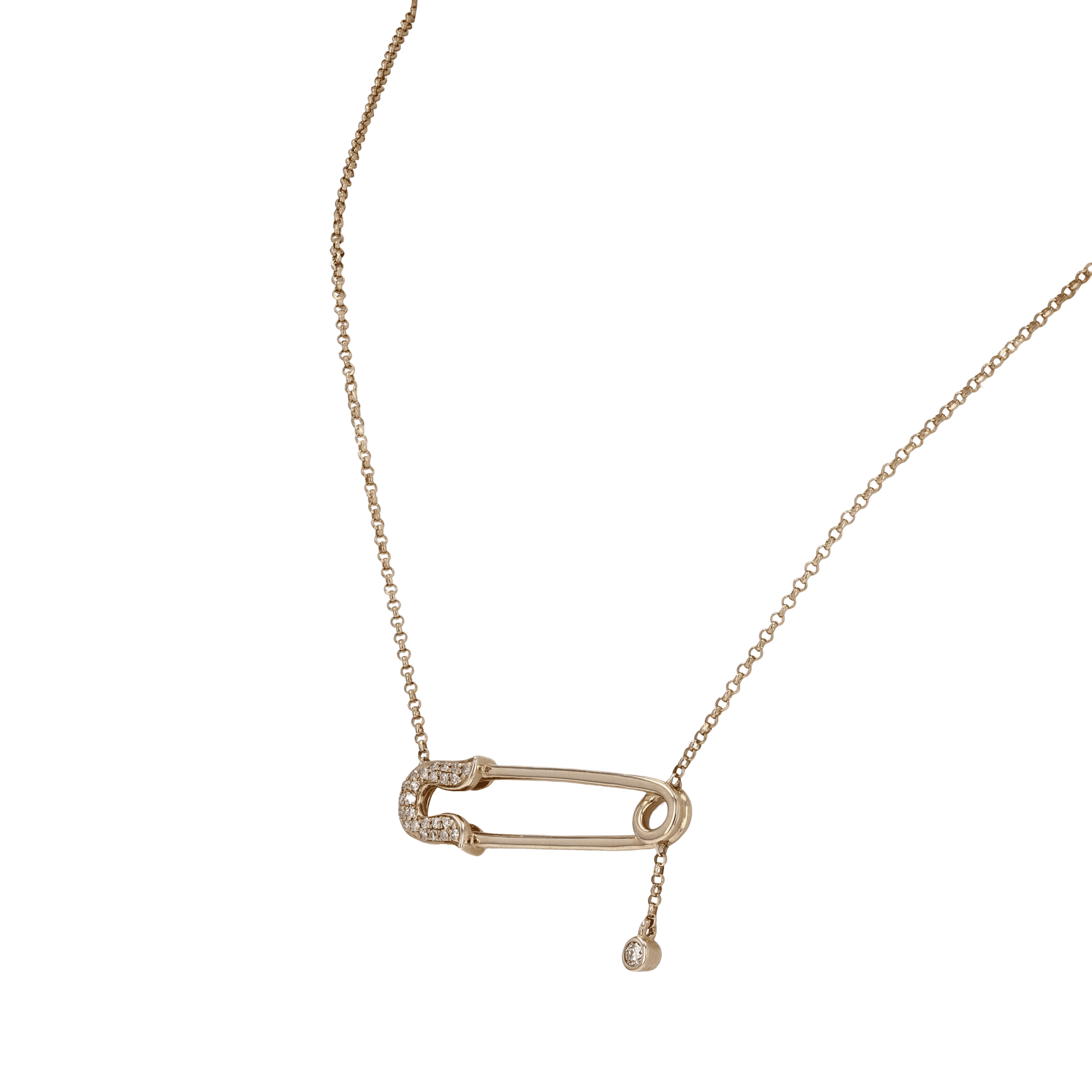 Safety Pin Lariat Necklace.