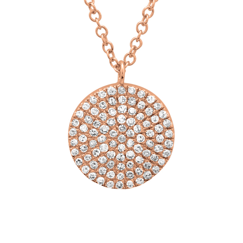 Rose Gold Disc Pendant.