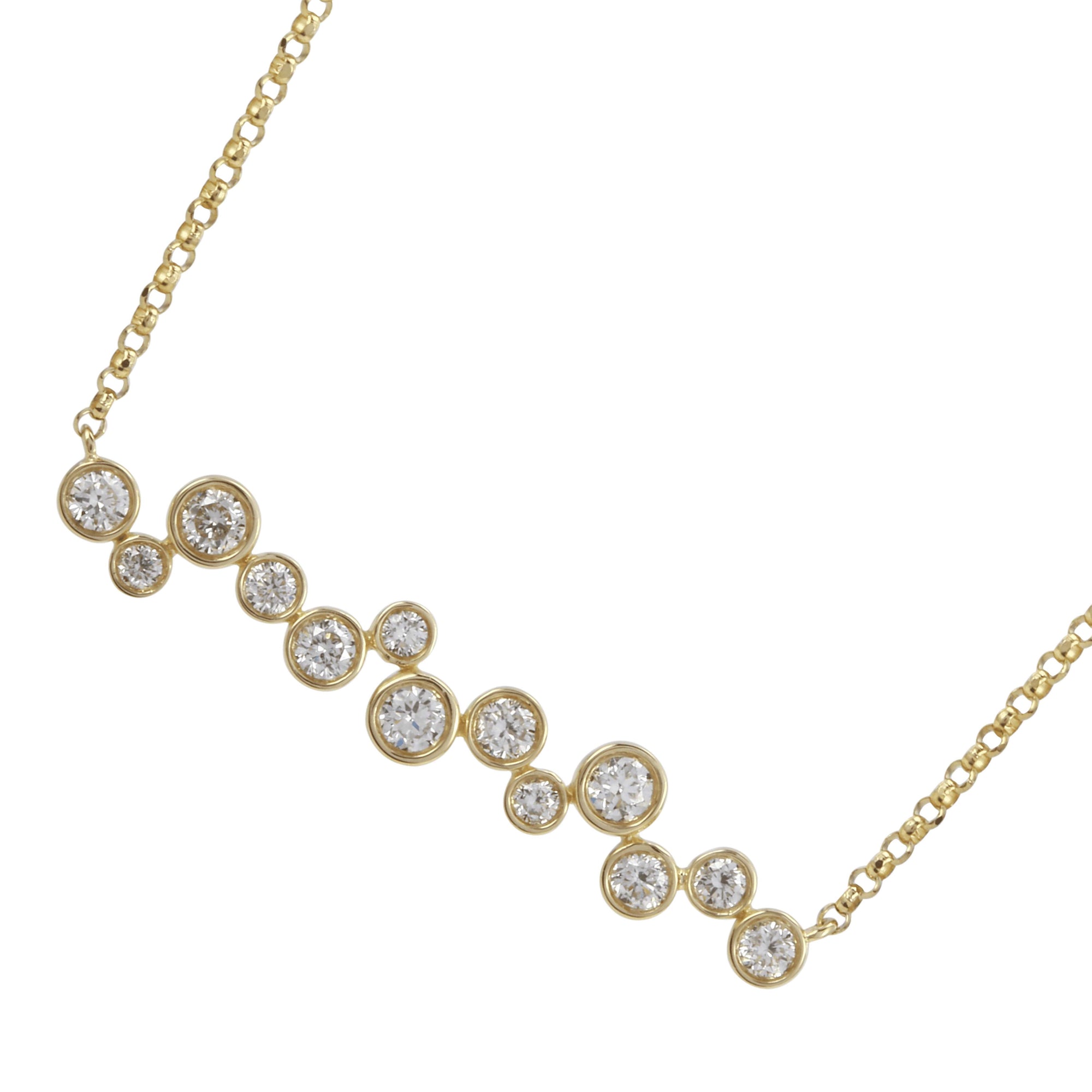 Bezel Strand Pendant Necklace.