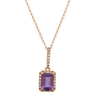 Amethyst Emerald Cut Pendant.