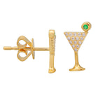 Cocktail Martini Stud Earrings.