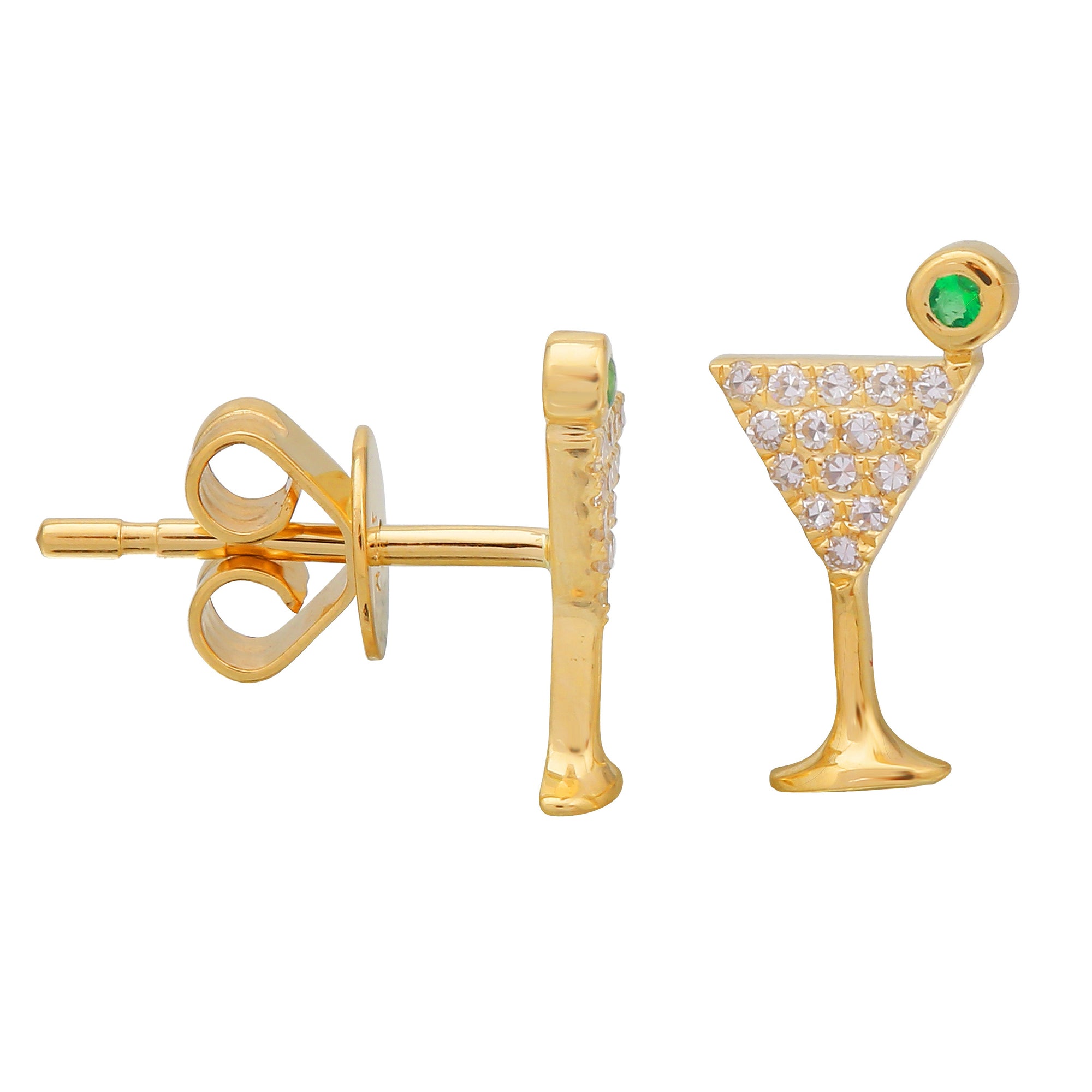 Cocktail Martini Stud Earrings.