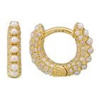 Diamond Pearl Beaded Hoops.
