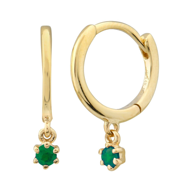Green Gem Drop Hoops.