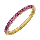 Rhodium Gemstone Thin Band.