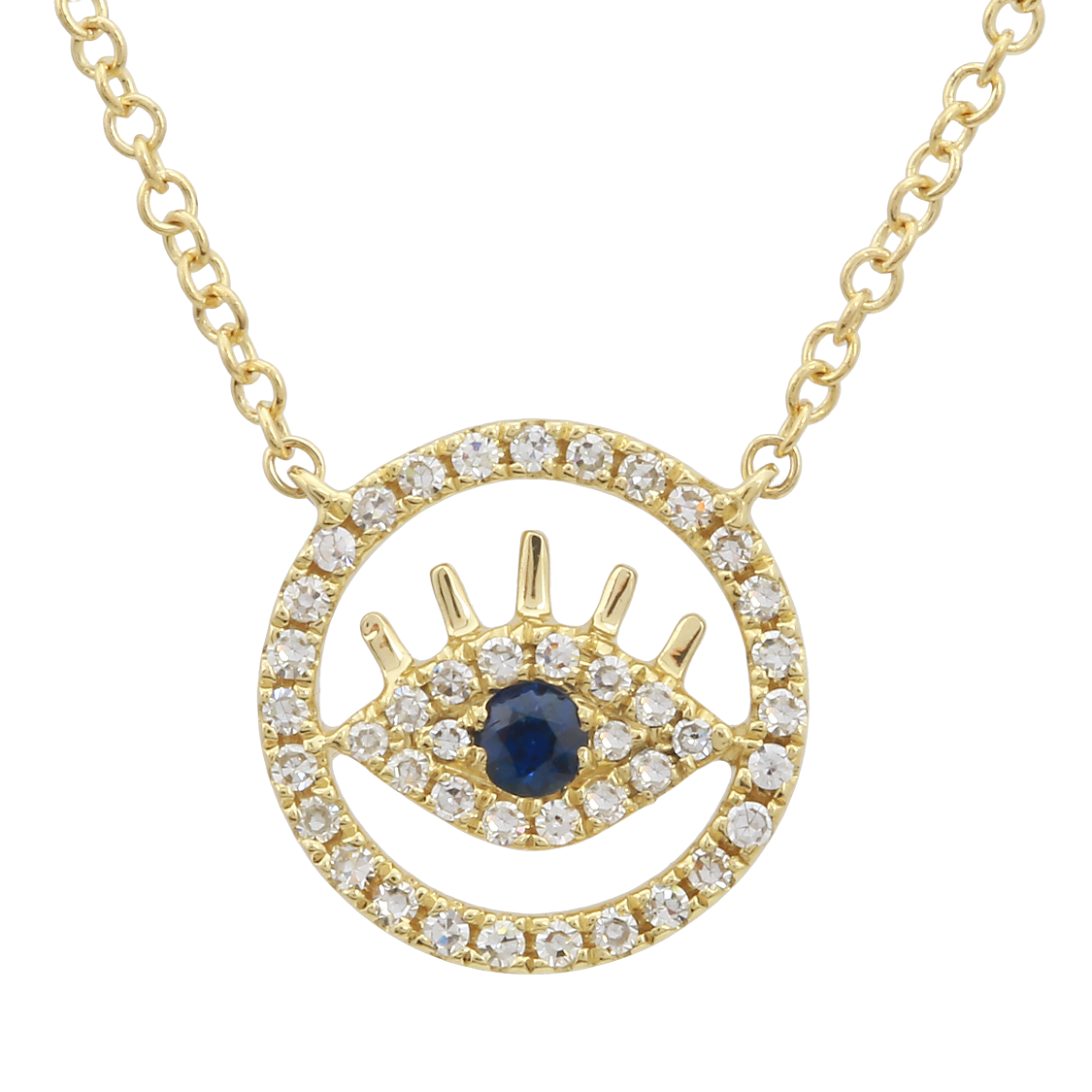 Sapphire Evil Eye Pendant.