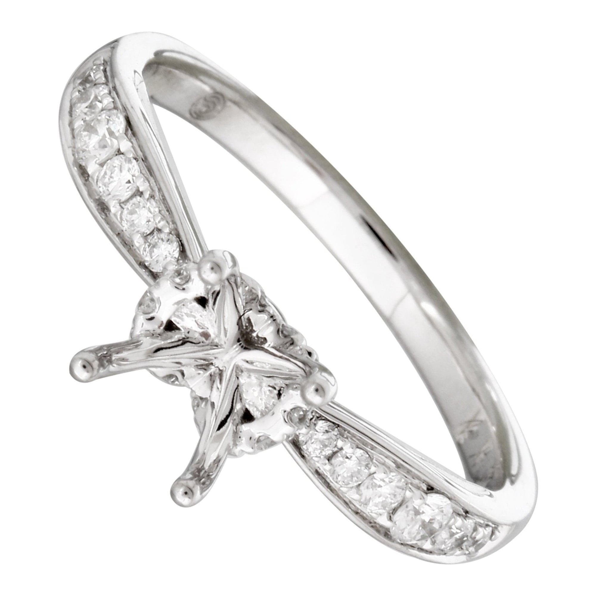 Pinched Channel Solitaire Engagement Ring Setting.