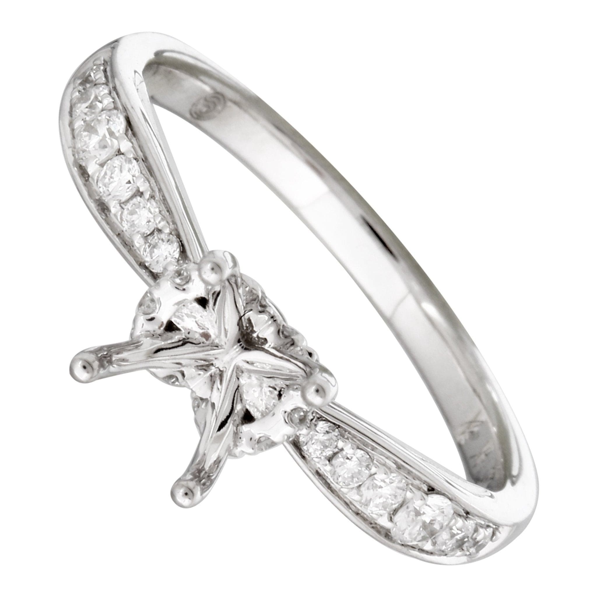 Pinched Channel Solitaire Engagement Ring Setting.