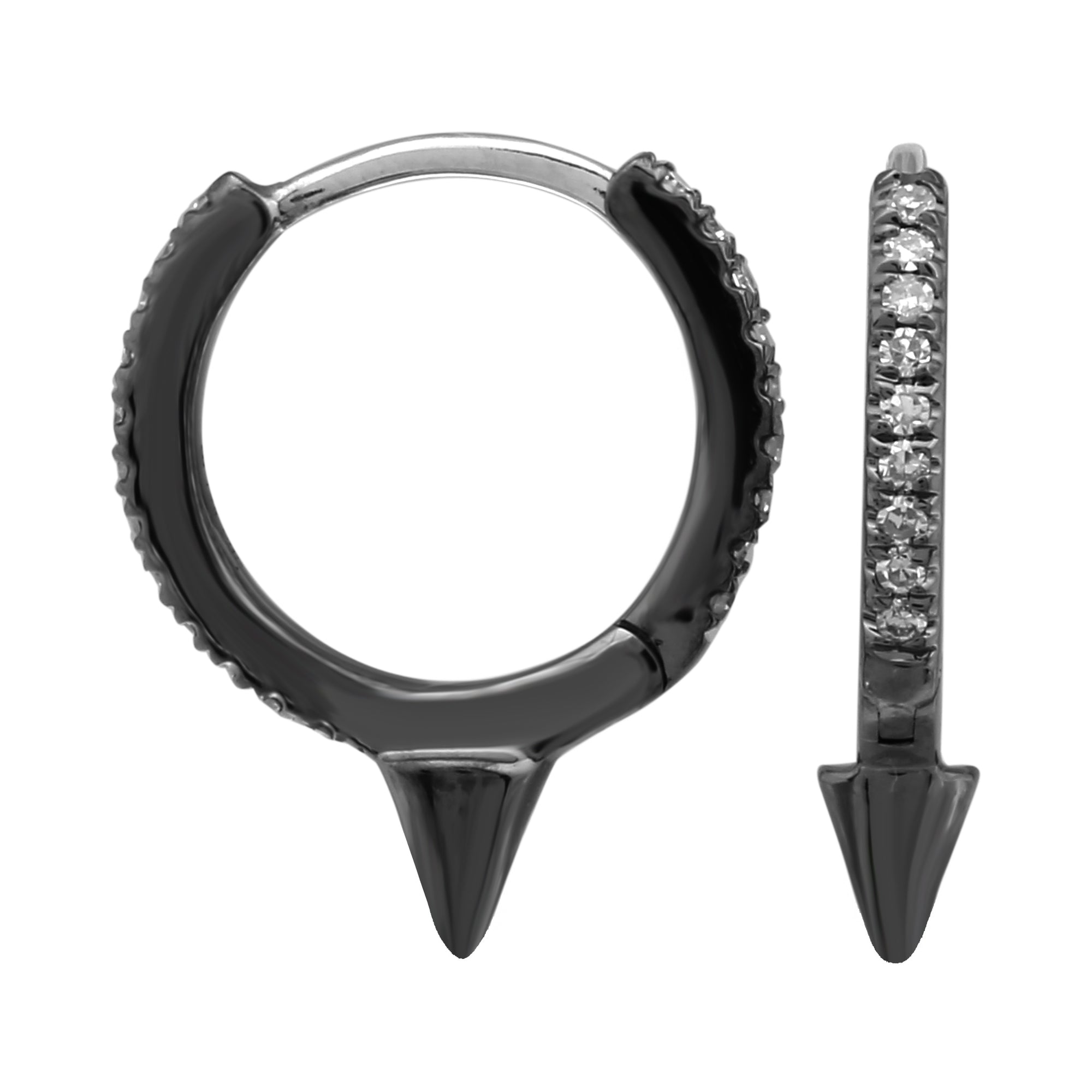 Black Spike Hoops.