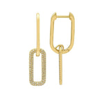 Gold Link Diamond Earrings.