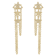 Star Dangle Chain Earrings.