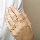 Diamond Initial Signet Ring.
