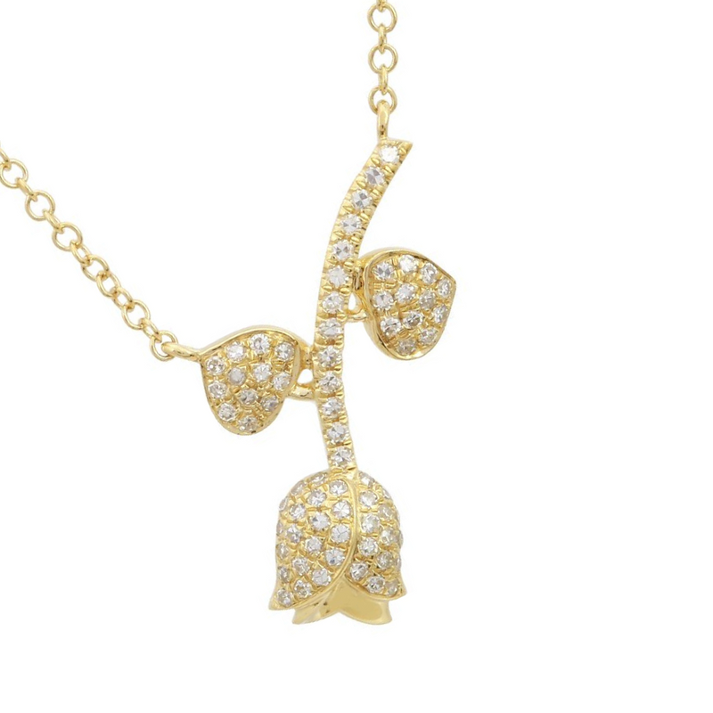 Long Stem Rose Pendant.